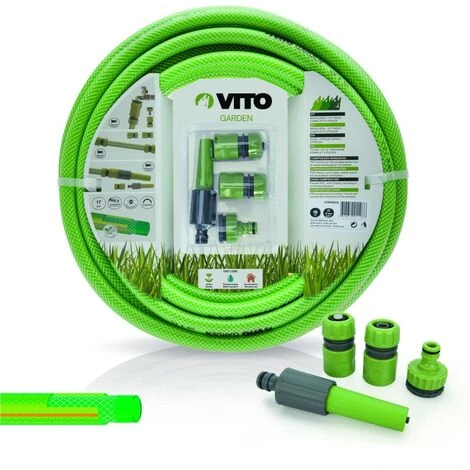 VITO GARDEN Tuyau Arrosage Jardin 20 Mètres 15mm VITO PVC Renforcé Lance Multi Jet +2 Raccords + Nez De Robinet 3 VITO GARDEN Tuyau Arrosage Jardin 20 Mètres 15mm VITO PVC Renforcé Lance Multi Jet +2 Raccords + Nez De Robinet