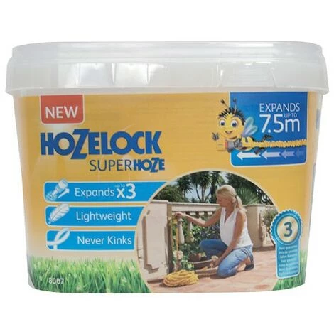 HOZELOCK - Tuyau Extensible Superhoze 7.5m Maximum 2 Raccords 1 Lance 3 HOZELOCK - Tuyau Extensible Superhoze 7.5m Maximum 2 Raccords 1 Lance