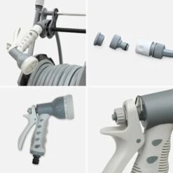 ALICE'S GARDEN Dévidoir Sur Roues 30m. Enrouleur Avec Tuyau D’arrosage. Raccord Et Pistolet D'arrosage Fournis -Tuyau d'arrosage Soldes 44638981 3