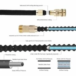 AICOK Tuyau D'arrosage Extensible 30m/100ft, Tuyau Flexible à 8 Fonctions Elastique Pour Irrigation Et Nettoyage Du Jardin, Noir (30m) -Tuyau d'arrosage Soldes 46223254 4