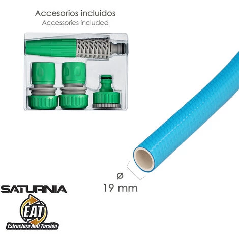 AFT Tuyau Tricoté Bleu Sans Torsion Ø 19 Mm. Rouleau 15 Mètres Avec Accessoires 4 AFT Tuyau Tricoté Bleu Sans Torsion Ø 19 Mm. Rouleau 15 Mètres Avec Accessoires – Image 2