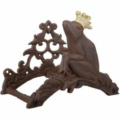ESSCHERTDESIGN Support Tuyau D'arrosage Grenouille Couronnée Marron - Marron