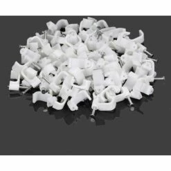 Câble Blanc Rond Clips Cavalier Attache Câble Pinces Ronde Câble Clips Fils Pontets Fixation Avec Clou Taille 6mm, 7mm, 8mm, 10mm Fontainebleau 400Pcs