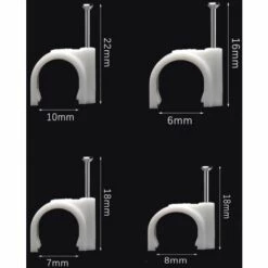 Câble Blanc Rond Clips Cavalier Attache Câble Pinces Ronde Câble Clips Fils Pontets Fixation Avec Clou Taille 6mm, 7mm, 8mm, 10mm Fontainebleau 400Pcs -Tuyau d'arrosage Soldes 47675242 3