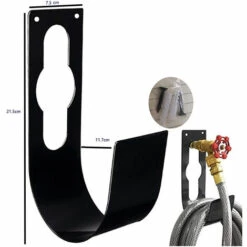 Support De Tuyau D'arrosage Extensible Crochet De Suspension En Corde Disponible Sur Les Robinets 7.5*11.7*21.5cm Fontainebleau Noir -Tuyau d'arrosage Soldes 47743024 3