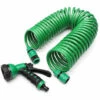Tuyau De Jardin Avec Pomme, Extensible Et Flexible Jusqu'à15m, En Spirale, 7 Modes De Jets, Pour Arrosage, Vert Macaron -Tuyau d'arrosage Soldes 49194310 1