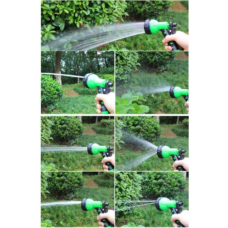 Tuyau De Jardin Avec Pomme, Extensible Et Flexible Jusqu'à15m, En Spirale, 7 Modes De Jets, Pour Arrosage, Vert Macaron 7 Tuyau De Jardin Avec Pomme, Extensible Et Flexible Jusqu'à15m, En Spirale, 7 Modes De Jets, Pour Arrosage, Vert Macaron – Image 5