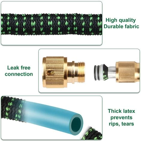 BLEOSAN 30m Tuyau Arrosage Extensible Bleu 100ft Tuyau D’arrosage Retractable Avec Support Et Pistolet Arrosage 9 Fonctions Raccords En Laiton 5 BLEOSAN 30m Tuyau Arrosage Extensible Bleu 100ft Tuyau D’arrosage Retractable Avec Support Et Pistolet Arrosage 9 Fonctions Raccords En Laiton – Image 3