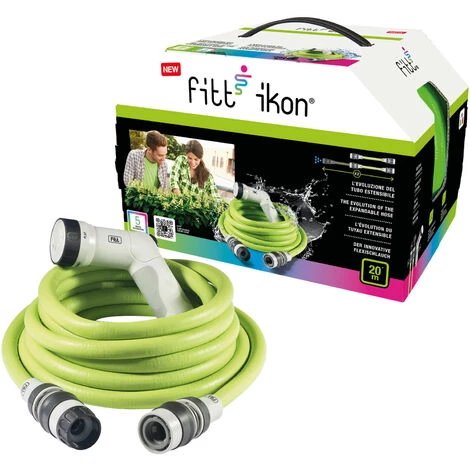 FITT IKON 20 M - Tuyau D'arrosage Extensible, Compact, Léger Et Prêt à L'emploi, Avec Pistolet Multi-jet, Lime 5 FITT IKON 20 M - Tuyau D'arrosage Extensible, Compact, Léger Et Prêt à L'emploi, Avec Pistolet Multi-jet, Lime – Image 3