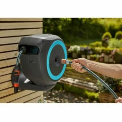 GARDENA Dévidoir Automatique Mural RollUp M 20 M Liseret Bleu -Tuyau d'arrosage Soldes 50847046 4