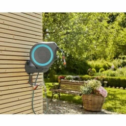 GARDENA Dévidoir Automatique Mural RollUp S Liseret Bleu – Longueur 15m – Ø11mm – Kit Complet – Garantie 5 Ans (18600- -Tuyau d'arrosage Soldes 50847048 4