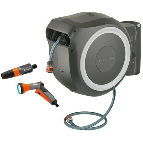 GARDENA Dévidoir Automatique Mural RollUp L 30m + Pistolet-arrosoir Multijet (18627-33) 3 GARDENA Dévidoir Automatique Mural RollUp L 30m + Pistolet-arrosoir Multijet (18627-33)