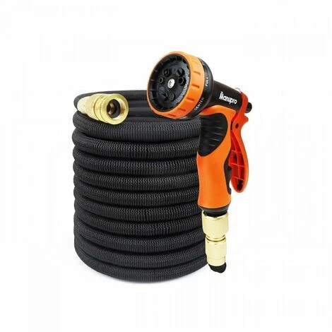 Tuyau D'arrosage MANUPRO - Extensible/Rétractable - 15 M - Diametre 15 Mm - Avec Pistolet D'arrosage Multijet 3 Tuyau D'arrosage MANUPRO - Extensible/Rétractable - 15 M - Diametre 15 Mm - Avec Pistolet D'arrosage Multijet