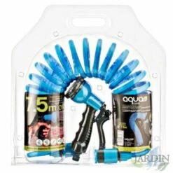 SUINGA Tuyau D'arrosage Spiralé Hélicoïdal 7,5 Mètres Bleu