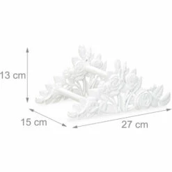 Relaxdays Porte Tuyau Arrosage Support Tuyau Arrosage Fonte Fer Motifs Roses HxlxP: 13 X 27 X 15 Cm, Blanc -Tuyau d'arrosage Soldes 52200145 4