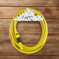 Relaxdays Porte Tuyau Arrosage Support Tuyau Arrosage Fonte Fer Motifs Roses HxlxP: 13 X 27 X 15 Cm, Blanc -Tuyau d'arrosage Soldes 52200145 5