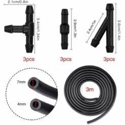 TINOR 3m Kit De Tuyau Essuie Glace, Tuyau De Liquide De Lave-Glace, Tuyau Flexible, Buse D'essuie-Glace Brouillard Lave-Linge Tuyau De Pulvérisation, Avec 9 Pièces Bec Joint Ensemble Kit 8 TINOR 3m Kit De Tuyau Essuie Glace, Tuyau De Liquide De Lave-Glace, Tuyau Flexible, Buse D'essuie-Glace Brouillard Lave-Linge Tuyau De Pulvérisation, Avec 9 Pièces Bec Joint Ensemble Kit -Tuyau d'arrosage Soldes 52546901 2