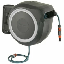 GARDENA Dévidoir Automatique Mural RollUp M/L Liseret Blanc – Longueur 25m – Ø13mm – Kit Complet – Garantie 5 Ans (186 -Tuyau d'arrosage Soldes 52832798 4