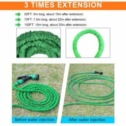 LIFCAUSAL Tuyau D'arrosage, Tuyau D'arrosage Télescopique à Haute Pression, Tuyau D'arrosage Flexible Magique Avec Buse De Pulvérisation à 7 Fonctions Pour Lavage De Voiture, Arrosage De Jardin, Orange, 15 M -Tuyau d'arrosage Soldes 53864597 3