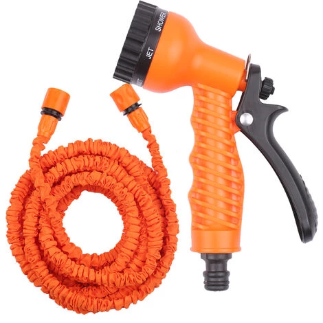 LIFCAUSAL Tuyau D'arrosage, Tuyau D'arrosage Télescopique à Haute Pression, Tuyau D'arrosage Flexible Magique Avec Buse De Pulvérisation à 7 Fonctions Pour Lavage De Voiture, Arrosage De Jardin, Orange, 30 M 3 LIFCAUSAL Tuyau D'arrosage, Tuyau D'arrosage Télescopique à Haute Pression, Tuyau D'arrosage Flexible Magique Avec Buse De Pulvérisation à 7 Fonctions Pour Lavage De Voiture, Arrosage De Jardin, Orange, 30 M