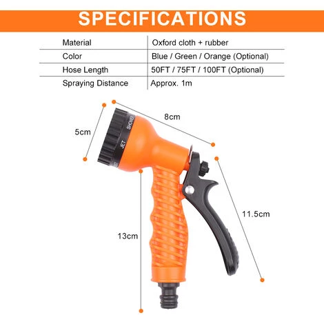 LIFCAUSAL Tuyau D'arrosage, Tuyau D'arrosage Télescopique à Haute Pression, Tuyau D'arrosage Flexible Magique Avec Buse De Pulvérisation à 7 Fonctions Pour Lavage De Voiture, Arrosage De Jardin, Orange, 30 M 4 LIFCAUSAL Tuyau D'arrosage, Tuyau D'arrosage Télescopique à Haute Pression, Tuyau D'arrosage Flexible Magique Avec Buse De Pulvérisation à 7 Fonctions Pour Lavage De Voiture, Arrosage De Jardin, Orange, 30 M – Image 2