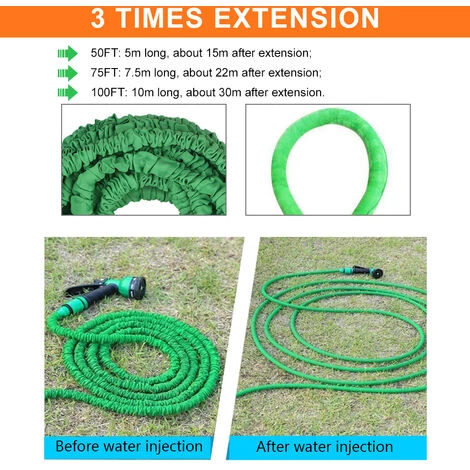 LIFCAUSAL Tuyau D'arrosage, Tuyau D'arrosage Télescopique à Haute Pression, Tuyau D'arrosage Flexible Magique Avec Buse De Pulvérisation à 7 Fonctions Pour Lavage De Voiture, Arrosage De Jardin, Orange, 30 M 5 LIFCAUSAL Tuyau D'arrosage, Tuyau D'arrosage Télescopique à Haute Pression, Tuyau D'arrosage Flexible Magique Avec Buse De Pulvérisation à 7 Fonctions Pour Lavage De Voiture, Arrosage De Jardin, Orange, 30 M – Image 3