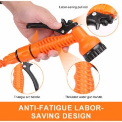 LIFCAUSAL Tuyau D'arrosage, Tuyau D'arrosage Télescopique à Haute Pression, Tuyau D'arrosage Flexible Magique Avec Buse De Pulvérisation à 7 Fonctions Pour Lavage De Voiture, Arrosage De Jardin, Orange, 30 M 10 LIFCAUSAL Tuyau D'arrosage, Tuyau D'arrosage Télescopique à Haute Pression, Tuyau D'arrosage Flexible Magique Avec Buse De Pulvérisation à 7 Fonctions Pour Lavage De Voiture, Arrosage De Jardin, Orange, 30 M -Tuyau d'arrosage Soldes 53864622 4