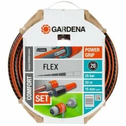 Tuyau D'arrosage Comfort FLEX 15 Mm 20ml - GARDENA Avec Jeu De Raccords