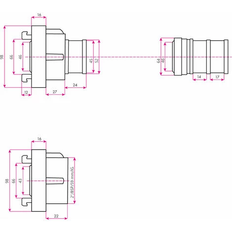 EBERTH 2" Accouplement Storz Raccord Pompier, Storz C, Set, 2 Pièces, Raccord De Tuyau 2 Pouces, Diamètre Du Filetage Intérieur 59mm, Diamètre Extérieur De Lembout De Tuyau 52mm, Aluminium 7 EBERTH 2" Accouplement Storz Raccord Pompier, Storz C, Set, 2 Pièces, Raccord De Tuyau 2 Pouces, Diamètre Du Filetage Intérieur 59mm, Diamètre Extérieur De Lembout De Tuyau 52mm, Aluminium – Image 5
