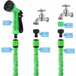 TINOR Tuyau D'arrosage Extensible De 30m, 100ft Tuyau Rétractable Avec 8 Types De Pistolets à Eau, Porte-tuyau, Sac De Rangement Pour Jardinage, Laver La Voiture, Arroser, Baigner Animal 9 TINOR Tuyau D'arrosage Extensible De 30m, 100ft Tuyau Rétractable Avec 8 Types De Pistolets à Eau, Porte-tuyau, Sac De Rangement Pour Jardinage, Laver La Voiture, Arroser, Baigner Animal -Tuyau d'arrosage Soldes 54497611 3