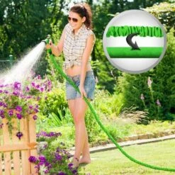 TINOR Tuyau D'arrosage Extensible De 30m, 100ft Tuyau Rétractable Avec 8 Types De Pistolets à Eau, Porte-tuyau, Sac De Rangement Pour Jardinage, Laver La Voiture, Arroser, Baigner Animal 11 TINOR Tuyau D'arrosage Extensible De 30m, 100ft Tuyau Rétractable Avec 8 Types De Pistolets à Eau, Porte-tuyau, Sac De Rangement Pour Jardinage, Laver La Voiture, Arroser, Baigner Animal -Tuyau d'arrosage Soldes 54497611 5