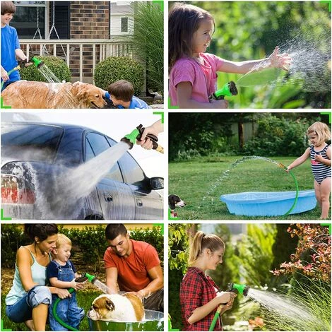 FEMOR Tuyau D'arrosage De Jardin Extensible De 30 M, 8 Fonctions De Pulvérisation, Raccord En Laiton 1/2" Et 3/4", Tuyau En Latex à 3 Couches, Tuyau D'irrigation Et De Lavage, Avec Crochet Et Sac De Rangement 6 FEMOR Tuyau D'arrosage De Jardin Extensible De 30 M, 8 Fonctions De Pulvérisation, Raccord En Laiton 1/2" Et 3/4", Tuyau En Latex à 3 Couches, Tuyau D'irrigation Et De Lavage, Avec Crochet Et Sac De Rangement – Image 4