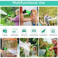 SUPERMARKET Tuyau D'arrosage Extensible 15m, Tuyau D'eau Flexible Avec Pistolet D'Arrosage à 8 Modèles D'Irrigation, Raccords De 3/4" Et 1/2" En Laiton Massif, Avec Sac De Rangement & Crochet,Superma,Vert -Tuyau d'arrosage Soldes 54853739 4