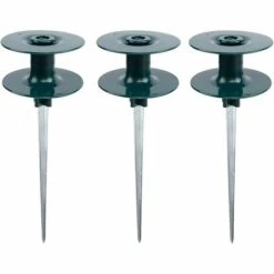 SUPERMARKET Lot De 3 Guides De Tuyau D'arrosage, En Zinc Antirouille Robuste Avec Piquet En Métal Vert Foncé Pour Arrosage, Guides De Tuyaux D'eau, Guide Sur Piquet En Zinc,Superma,vert