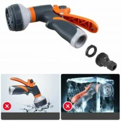 FLYME Buse De Tuyau D'arrosage, Buse De Tuyau Robuste Avec 8 Modes D'arrosage Réglables, Buse De Tuyau Haute Pression Multifonction. 9 FLYME Buse De Tuyau D'arrosage, Buse De Tuyau Robuste Avec 8 Modes D'arrosage Réglables, Buse De Tuyau Haute Pression Multifonction. -Tuyau d'arrosage Soldes 54917269 3