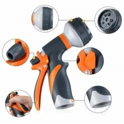 FLYME Buse De Tuyau D'arrosage, Buse De Tuyau Robuste Avec 8 Modes D'arrosage Réglables, Buse De Tuyau Haute Pression Multifonction. 10 FLYME Buse De Tuyau D'arrosage, Buse De Tuyau Robuste Avec 8 Modes D'arrosage Réglables, Buse De Tuyau Haute Pression Multifonction. -Tuyau d'arrosage Soldes 54917269 4