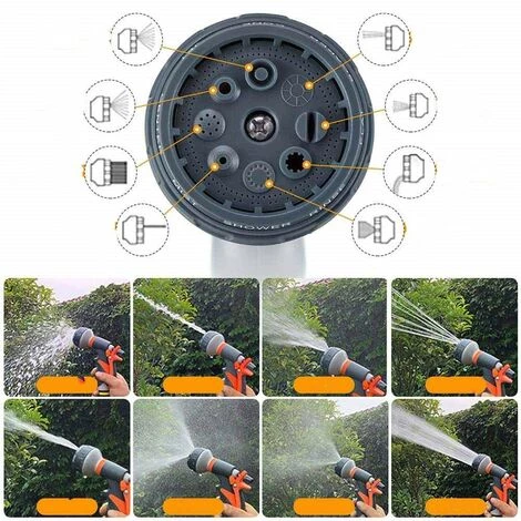 FLYME Buse De Tuyau D'arrosage, Buse De Tuyau Robuste Avec 8 Modes D'arrosage Réglables, Buse De Tuyau Haute Pression Multifonction. 7 FLYME Buse De Tuyau D'arrosage, Buse De Tuyau Robuste Avec 8 Modes D'arrosage Réglables, Buse De Tuyau Haute Pression Multifonction. – Image 5