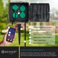 KESSER Prise électrique De Jardin Avec WiFi, Anthracite, Box - Mit WiFi (de) -Tuyau d'arrosage Soldes 54923396 5