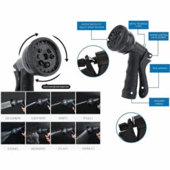 PETITES ECREVISSES Tuyau Arrosage Extensible Avec 8 Fonctions Pistolet Pour Nettoyage Et Arrosage Noir - 15M/50FT 9 PETITES ECREVISSES Tuyau Arrosage Extensible Avec 8 Fonctions Pistolet Pour Nettoyage Et Arrosage Noir - 15M/50FT -Tuyau d'arrosage Soldes 55495891 3