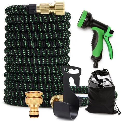 PETITES ECREVISSES Tuyau Arrosage Extensible Avec 8 Fonctions Pistolet Pour Nettoyage Et Arrosage Vert - 15M/50FT 3 PETITES ECREVISSES Tuyau Arrosage Extensible Avec 8 Fonctions Pistolet Pour Nettoyage Et Arrosage Vert - 15M/50FT