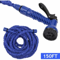 TANCYCO Tuyau D'arrosage, Tuyau D'arrosage Télescopique à Haute Pression, Tuyau D'arrosage Flexible Magique Avec Buse De Pulvérisation à 7 Fonctions Pour Lavage De Voiture, Arrosage De Jardin, Bleu, 46 M -Tuyau d'arrosage Soldes 55763438 3