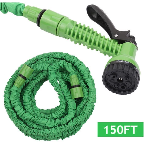 TANCYCO Tuyau D'arrosage, Tuyau D'arrosage Télescopique à Haute Pression, Tuyau D'arrosage Flexible Magique Avec Buse De Pulvérisation à 7 Fonctions Pour Lavage De Voiture, Arrosage De Jardin, Vert, 46 M 5 TANCYCO Tuyau D'arrosage, Tuyau D'arrosage Télescopique à Haute Pression, Tuyau D'arrosage Flexible Magique Avec Buse De Pulvérisation à 7 Fonctions Pour Lavage De Voiture, Arrosage De Jardin, Vert, 46 M – Image 3