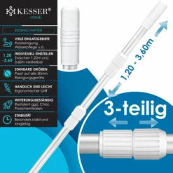 KESSER® Perche Télescopique De Piscine En Aluminium Perche De Piscine | Tige Pour Le Nettoyage De Piscine En 3 parties | Réglable De 1,20 m à 3,60 m | Résistant Aux Intempéries Et Stable, Argent 8 KESSER® Perche Télescopique De Piscine En Aluminium Perche De Piscine | Tige Pour Le Nettoyage De Piscine En 3 parties | Réglable De 1,20 m à 3,60 m | Résistant Aux Intempéries Et Stable, Argent -Tuyau d'arrosage Soldes 56688036 2