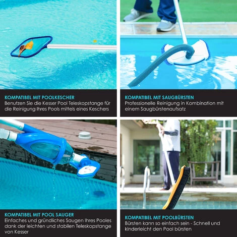 KESSER® Perche Télescopique De Piscine En Aluminium Perche De Piscine | Tige Pour Le Nettoyage De Piscine En 3 parties | Réglable De 1,20 m à 3,60 m | Résistant Aux Intempéries Et Stable, Argent 5 KESSER® Perche Télescopique De Piscine En Aluminium Perche De Piscine | Tige Pour Le Nettoyage De Piscine En 3 parties | Réglable De 1,20 m à 3,60 m | Résistant Aux Intempéries Et Stable, Argent – Image 3