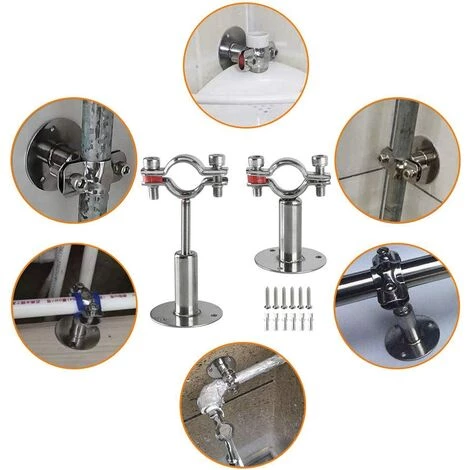 BARES Lot De 2 Supports Muraux En Acier Inoxydable Pour Tuyau De 19 Mm De Diamètre 5 BARES Lot De 2 Supports Muraux En Acier Inoxydable Pour Tuyau De 19 Mm De Diamètre – Image 3