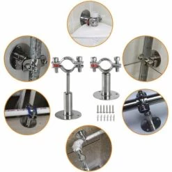 BARES Lot De 2 Supports Muraux En Acier Inoxydable Pour Tuyau De 19 Mm De Diamètre 10 BARES Lot De 2 Supports Muraux En Acier Inoxydable Pour Tuyau De 19 Mm De Diamètre -Tuyau d'arrosage Soldes 56837911 4