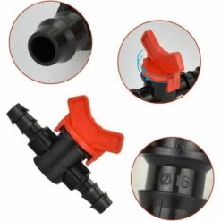 LUCKY-88 Lot De 12 Tuyaux D'arrosage, Valve D'irrigation 16 X 16 Mm En Plastique Avec Raccords En Plastique Pour Contrôle De Valve D'eau De Jardin Extérieur (noir + Rouge) 8 LUCKY-88 Lot De 12 Tuyaux D'arrosage, Valve D'irrigation 16 X 16 Mm En Plastique Avec Raccords En Plastique Pour Contrôle De Valve D'eau De Jardin Extérieur (noir + Rouge) -Tuyau d'arrosage Soldes 57176627 3