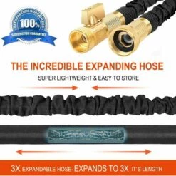 ABCRITAL Tuyau Arrosage Extensible Tuyau D'Arrosage Extensible Flexible Arrosage, Buse 8 Fonctions Expansion Tuyaux D'Eau Magiques Avec Raccords Laiton Massif Pour Maison,Cour, Nettoyage Voiture -Tuyau d'arrosage Soldes 57637373 3