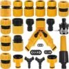 ABCRITAL Lot De 20 Connecteur De Raccord Tuyau D'Arrosage,Adaptateur Robinet Tuyau Arrosage,Séparateur De Tuyau En Y, Connecteur De Robinet Universel, Etc.