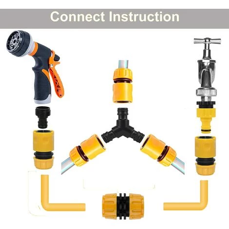 ABCRITAL Lot De 20 Connecteur De Raccord Tuyau D'Arrosage,Adaptateur Robinet Tuyau Arrosage,Séparateur De Tuyau En Y, Connecteur De Robinet Universel, Etc. 5 ABCRITAL Lot De 20 Connecteur De Raccord Tuyau D'Arrosage,Adaptateur Robinet Tuyau Arrosage,Séparateur De Tuyau En Y, Connecteur De Robinet Universel, Etc. – Image 3